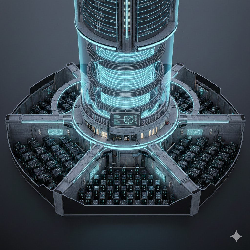 Trilly Tower Infrastructure — Underground Battery Vaults and Inductive Core Coils